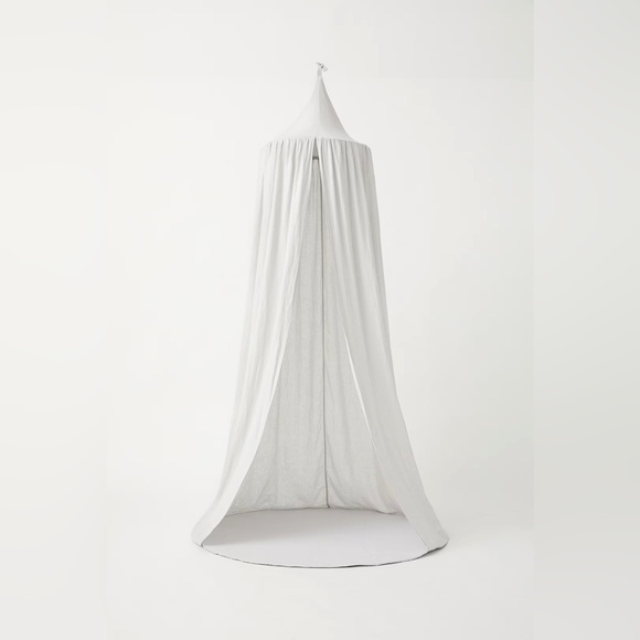 Linen canopy hanging reading nook in pale grey - Picture 1 of 6